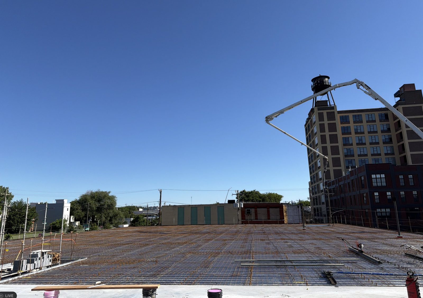 Commercial concrete slab poured and finished on site